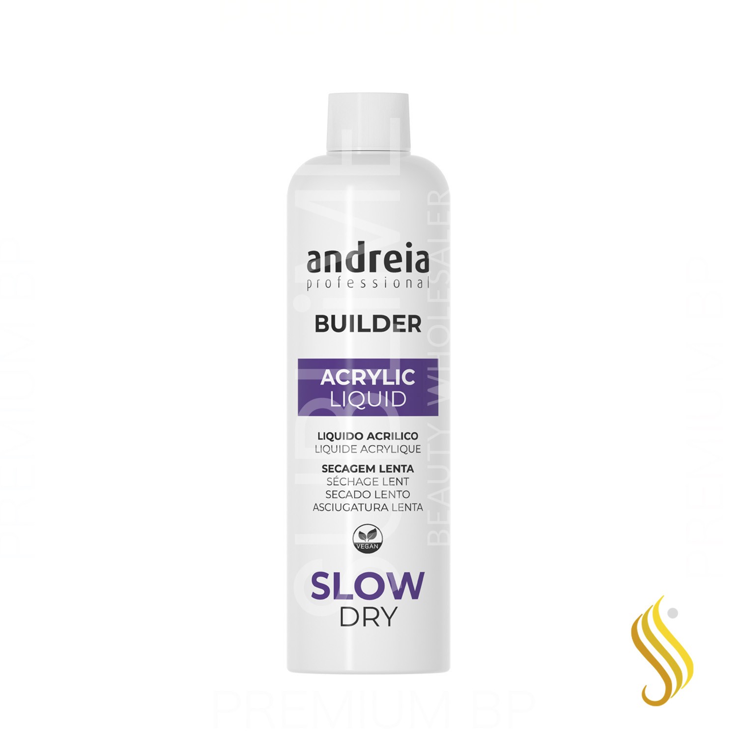 Andreia Professional Builder Acrylic Liquid Slow Dry Liquido Acrilico Secado Lento 250 ml