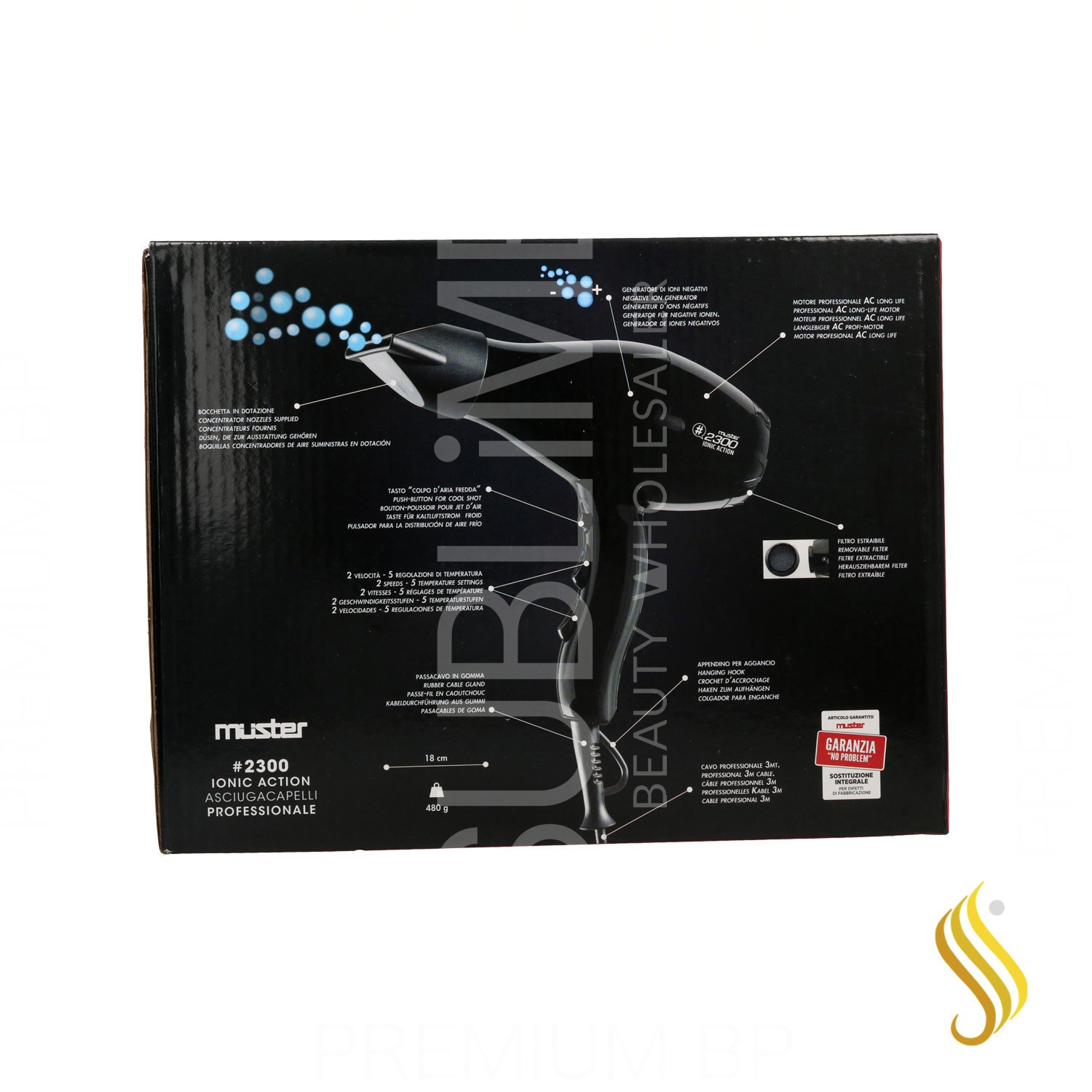 Muster 2300 Ionic Action Sèche-linge Noir