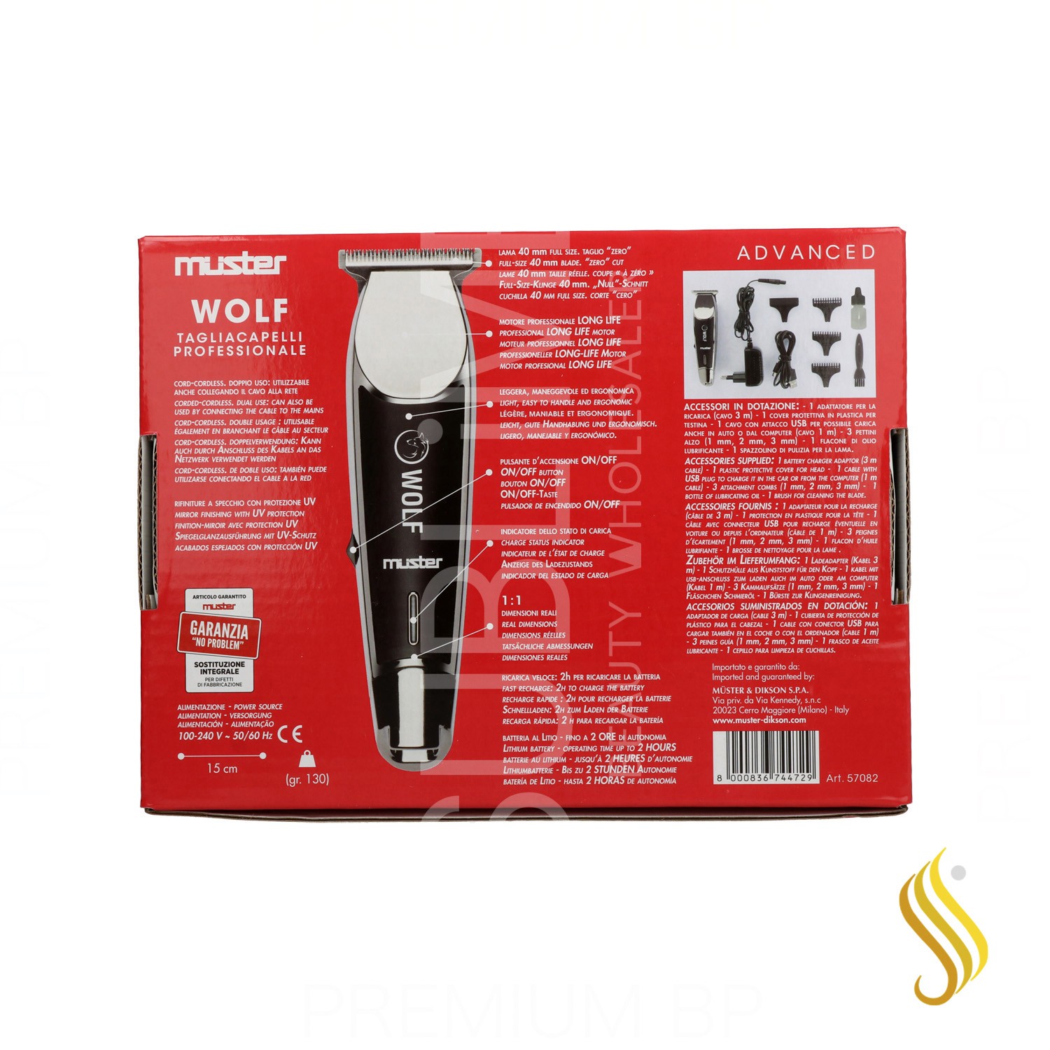 Muster Wolf Maquina de Corte Negra