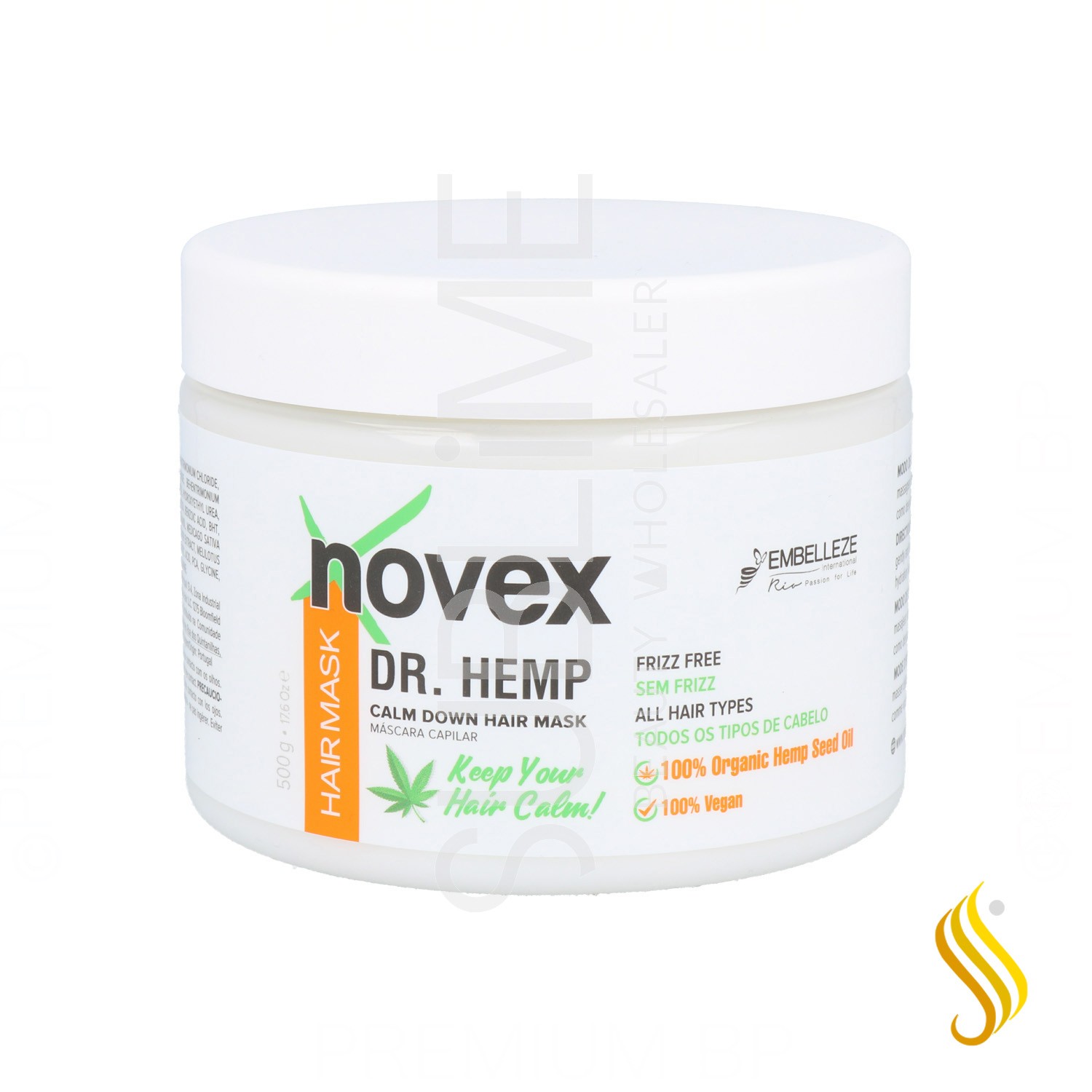 Novex Dr Hemp Calm Down Masque 500G (100% Organique/Frizz)