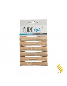 Eurostil Bigudis Madera Mediano n.10 6 unidades