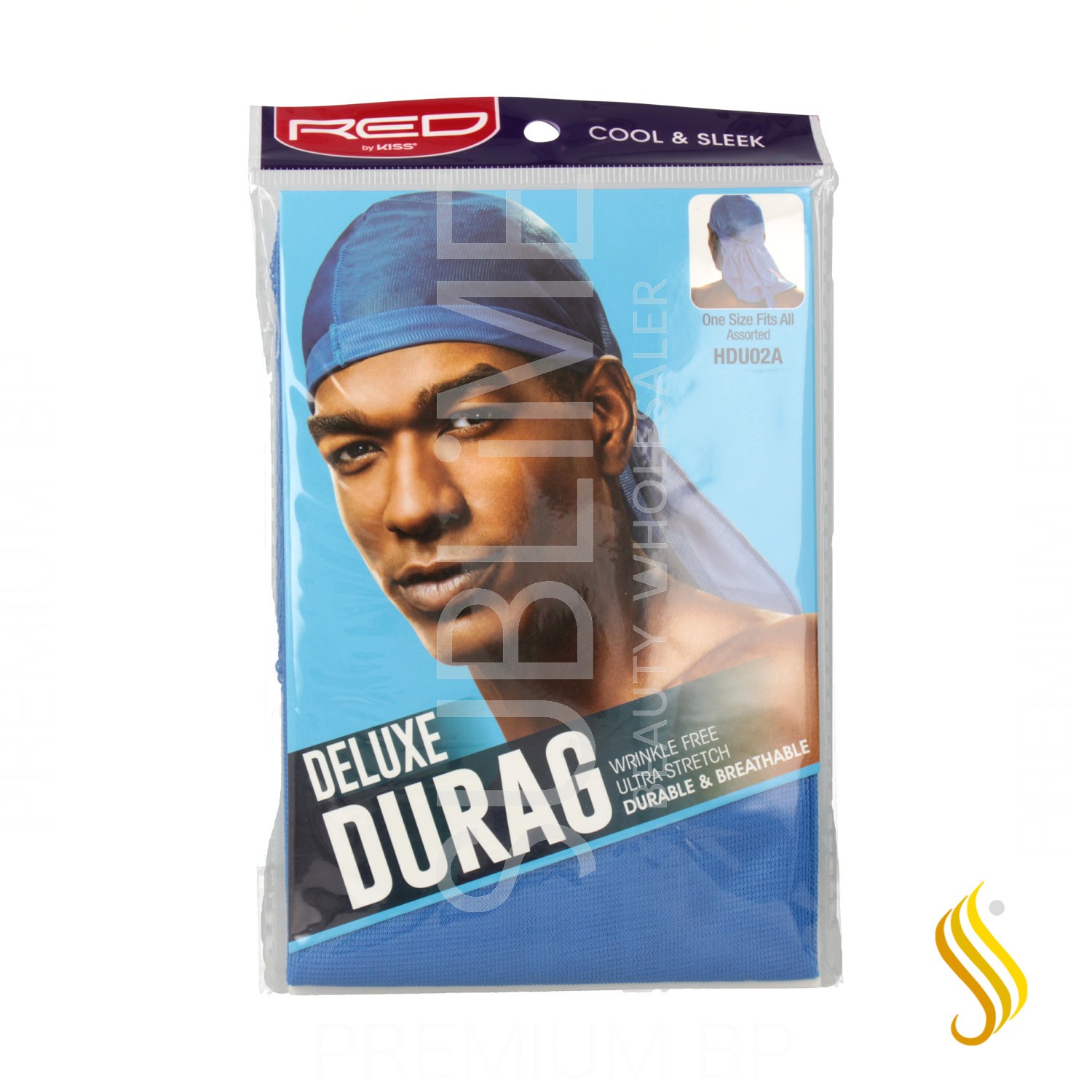 Beauty Town Red Cool & Sleek Deluxe Durag Blue/Azul