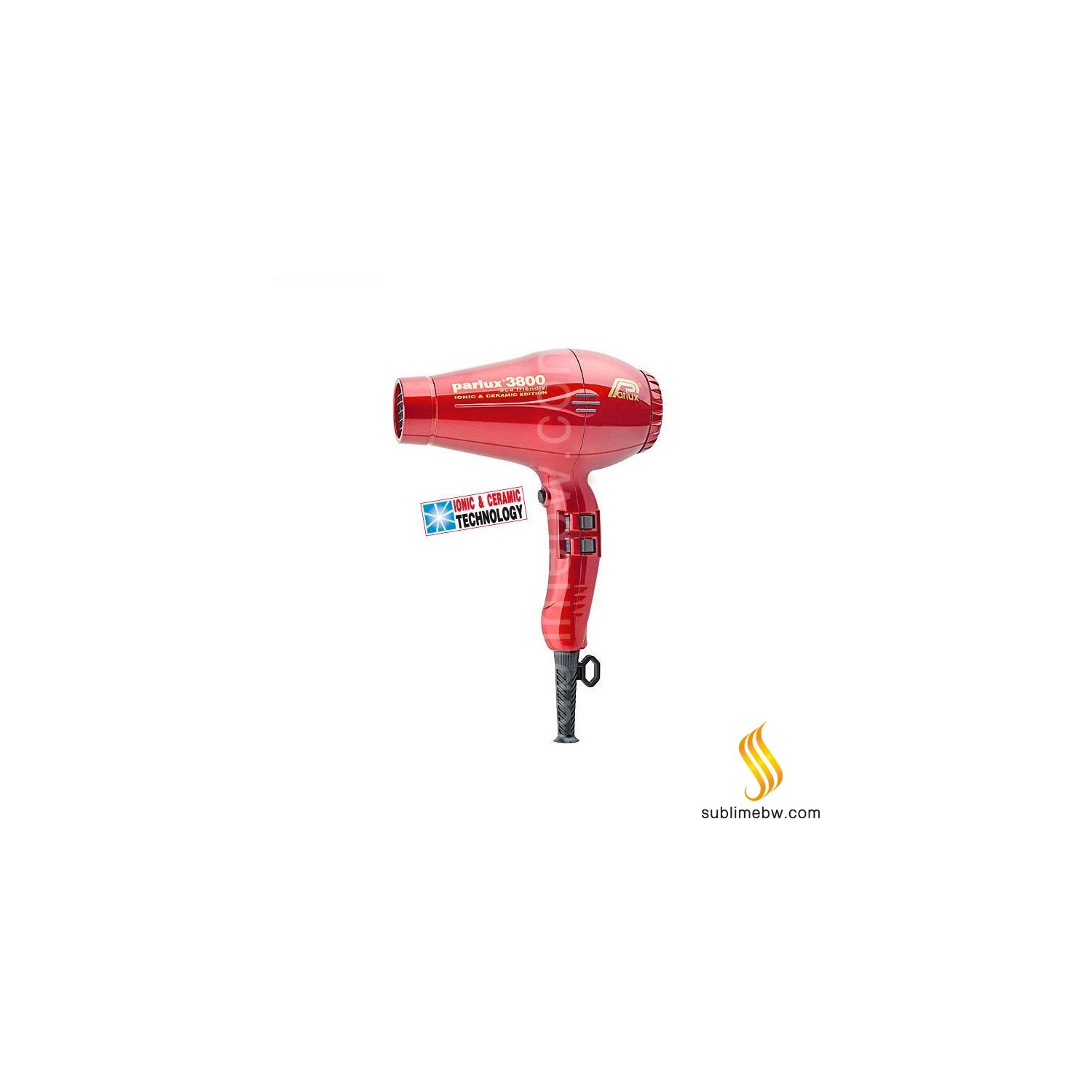 Parlux Secador Eco Vermelho 3800 Ionic Ceramic