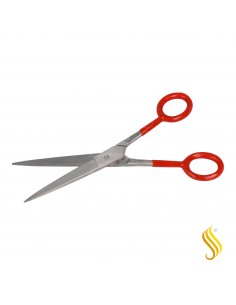 Zenish Ciseaux Professionnels Métal Argenté Manche Rouge 7"