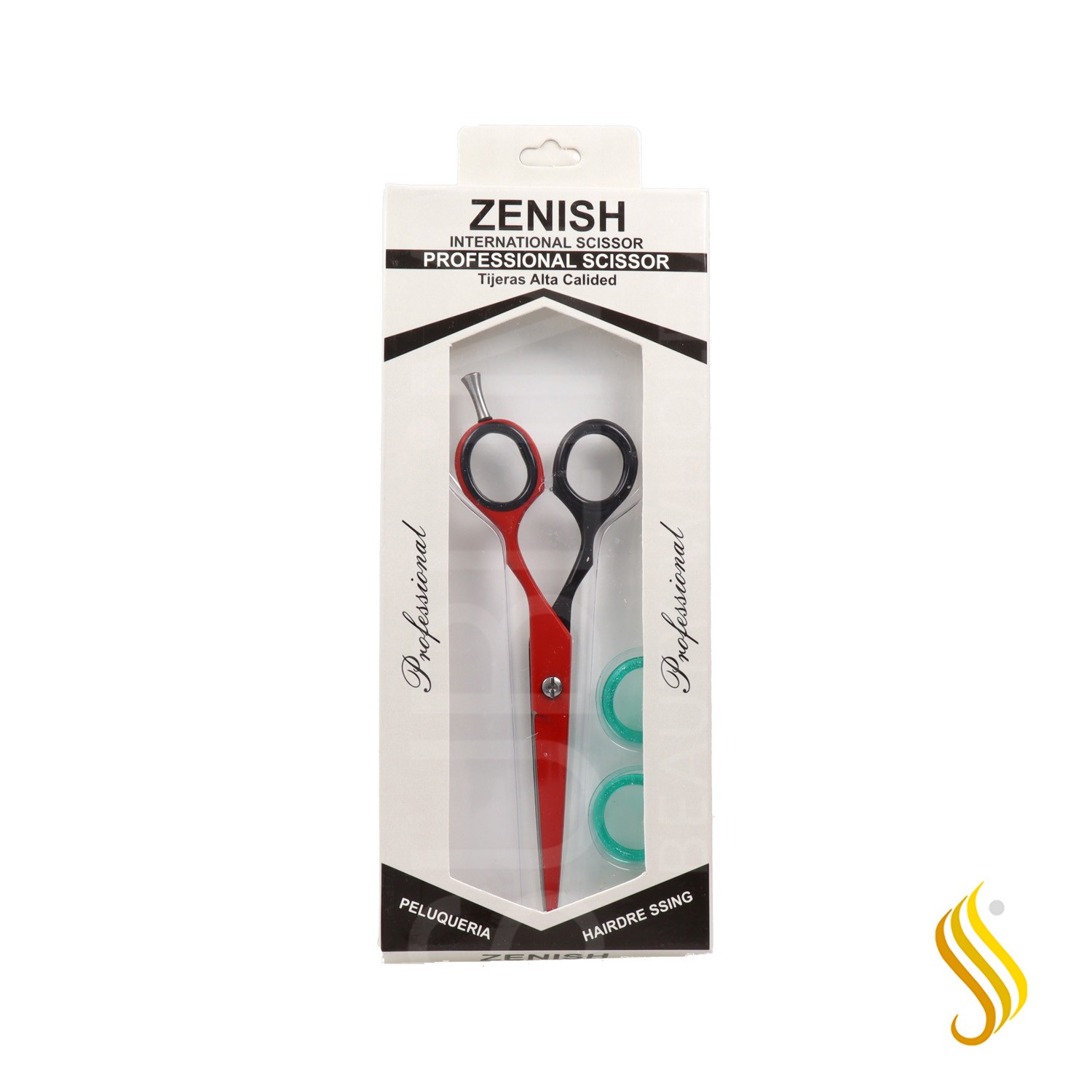 Zenish Professional Ciseaux Métal Rouge Noir 6"