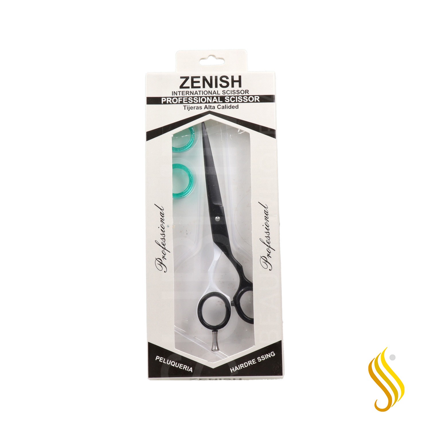 Zenish Professional Ciseaux Métal Blanc Noir 6"