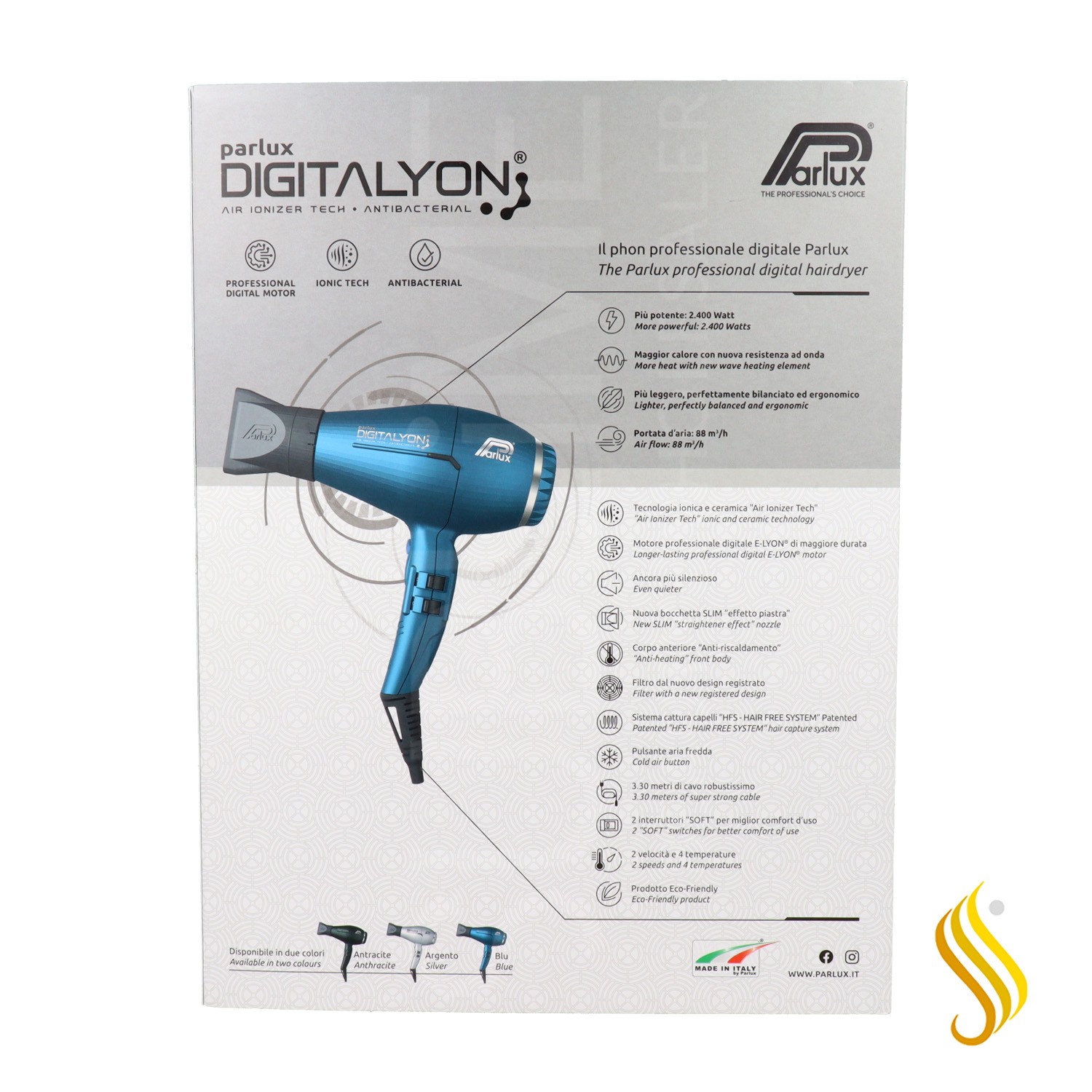 Secador de cabelo Parlux Digitalyon Blue