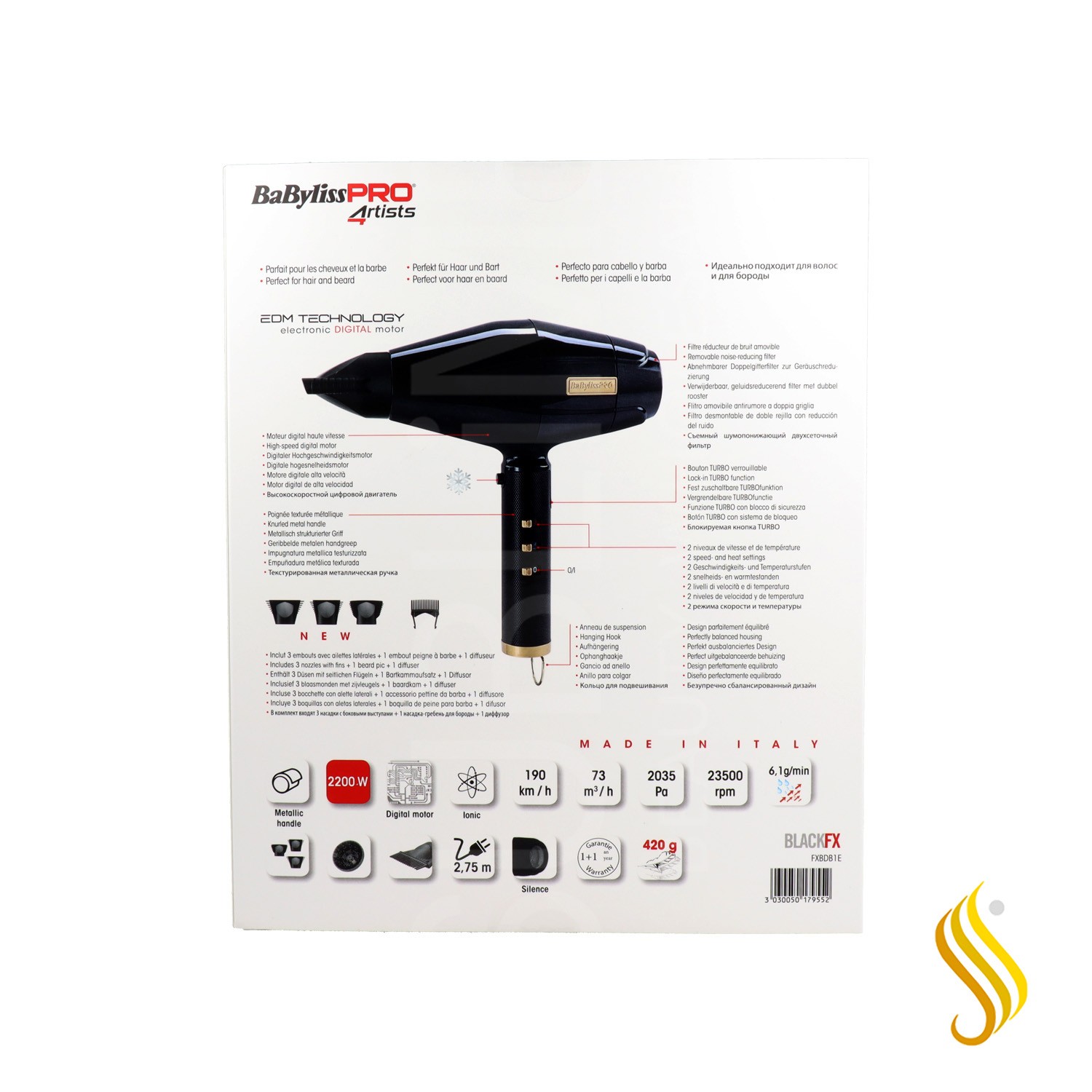 Secador Digital Babyliss Blackfx 2200w