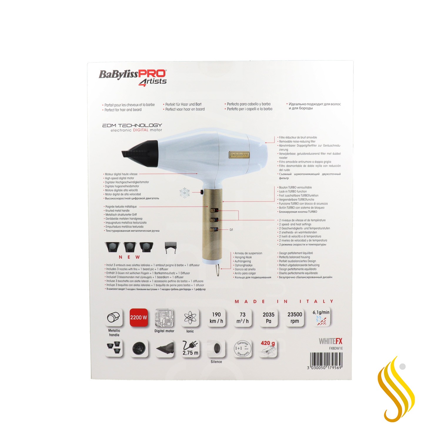 Babyliss Sèche-linge Digital Whitefx 2200w