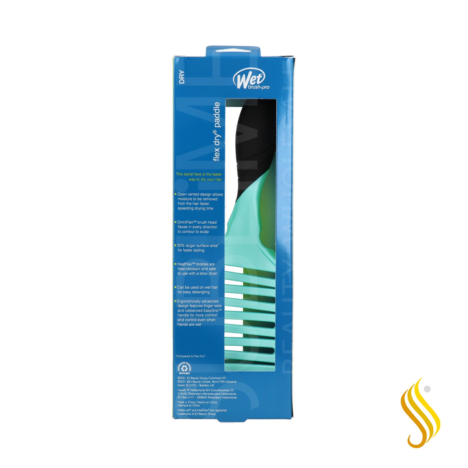 Wet Brush Pro Brush Pro Flex Dry Pagaie Purist Bleu