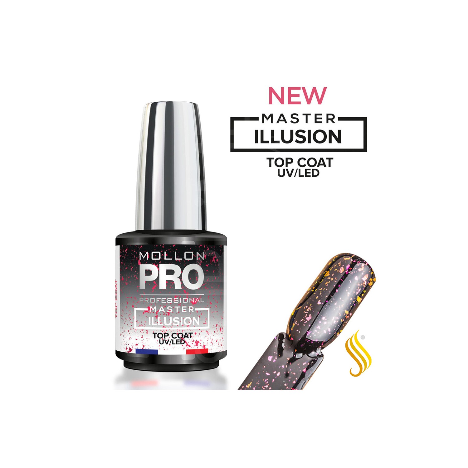 Mollon Pro Master Illusion Top Coat Pink 12ml