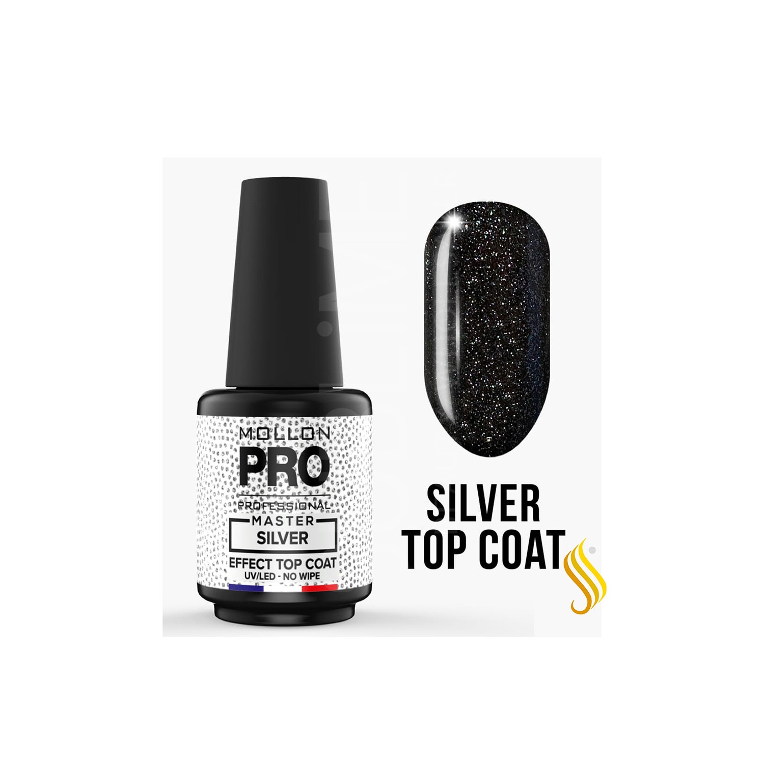 Mollon Pro Master Silver Effect Top Coat 12ml