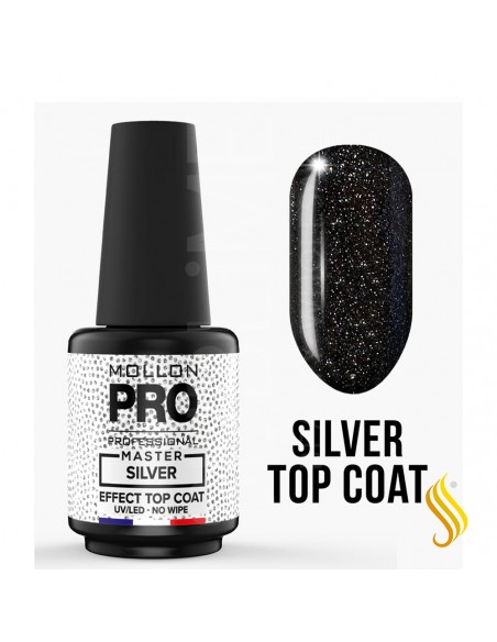 Mollon Pro Master Silver Effect Top Coat 12ml
