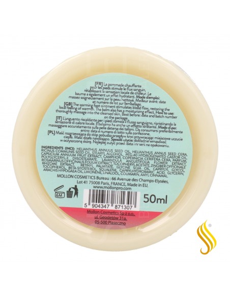 Mollon Pro Fcsynergy pomada de aquecimento para os pés gengibre e cânfora