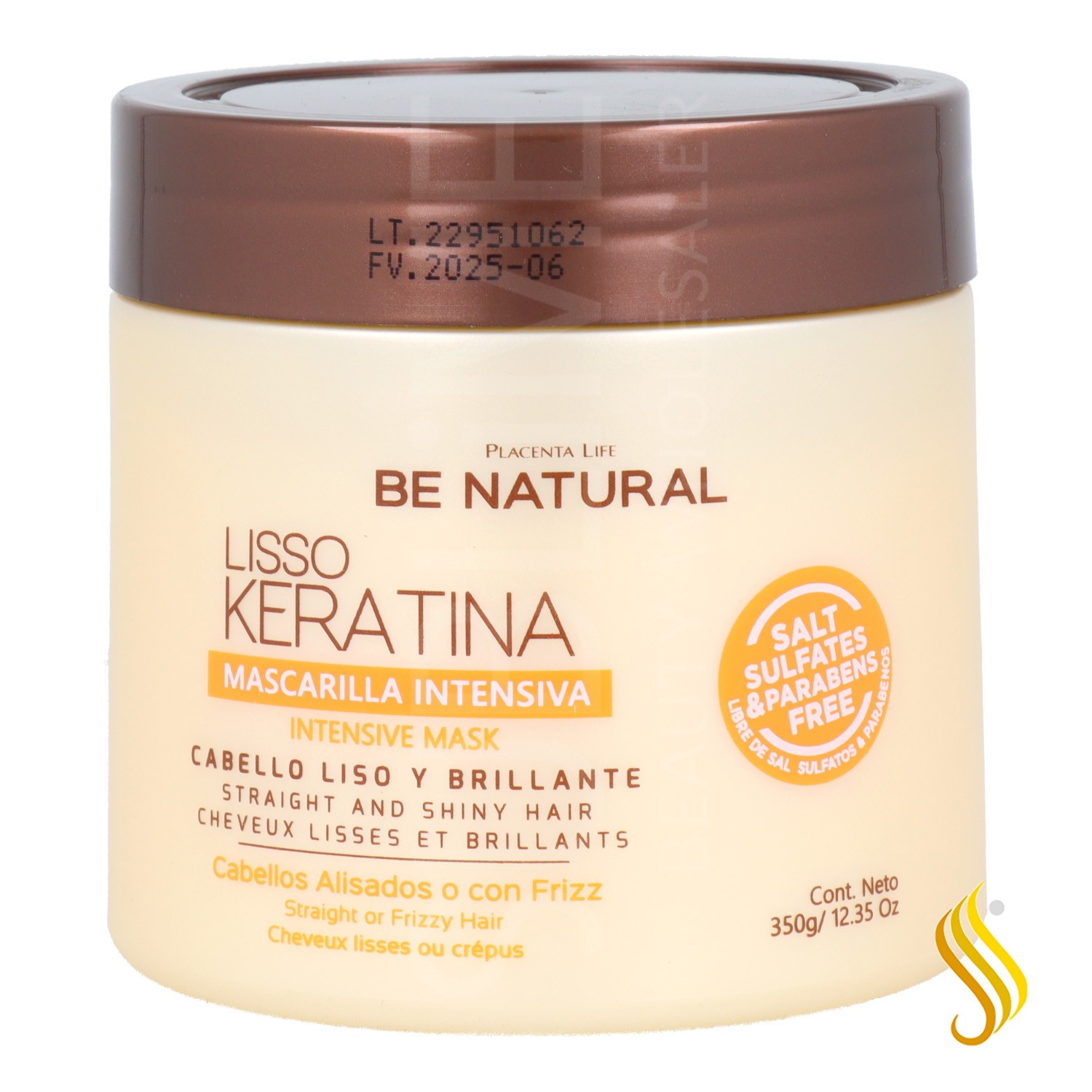 Placenta Life Be Nat Lisso Masque à la kératine 350 gr