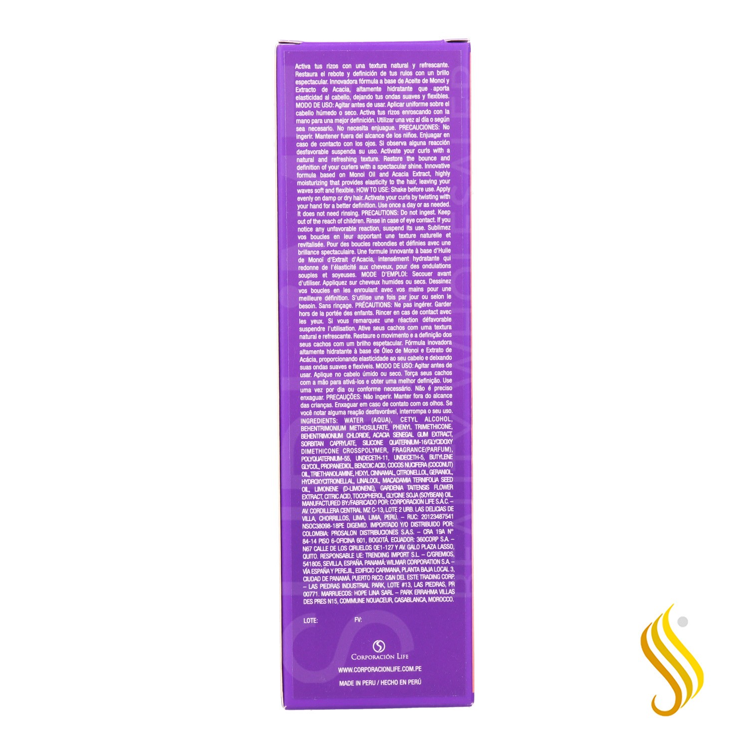 Placenta Life Be Nat Nutri Curly Monoï Activateur de Boucles 100 ml