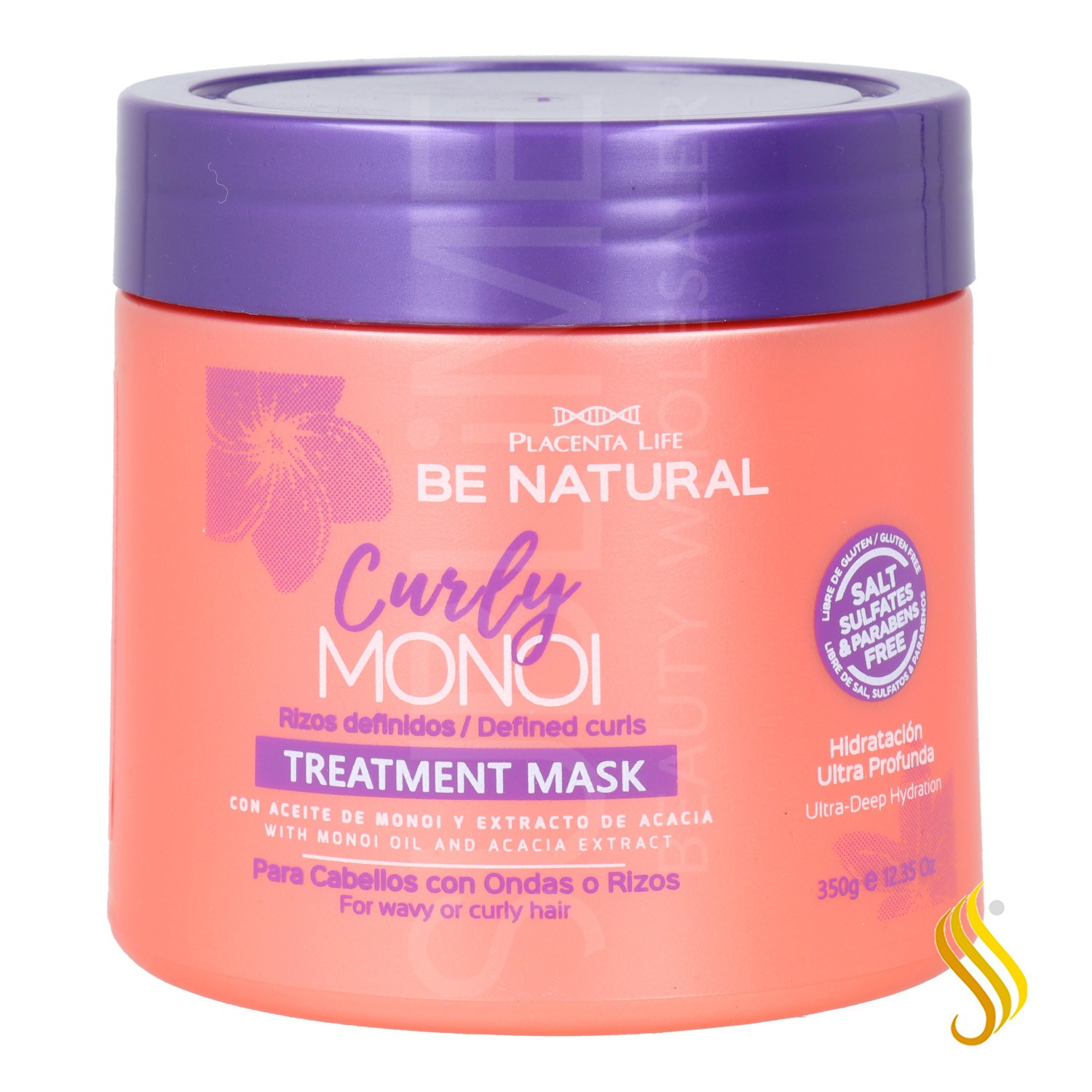 Máscara Placenta Life Be Nat Nutri Curly Monoi Curls 350 gr