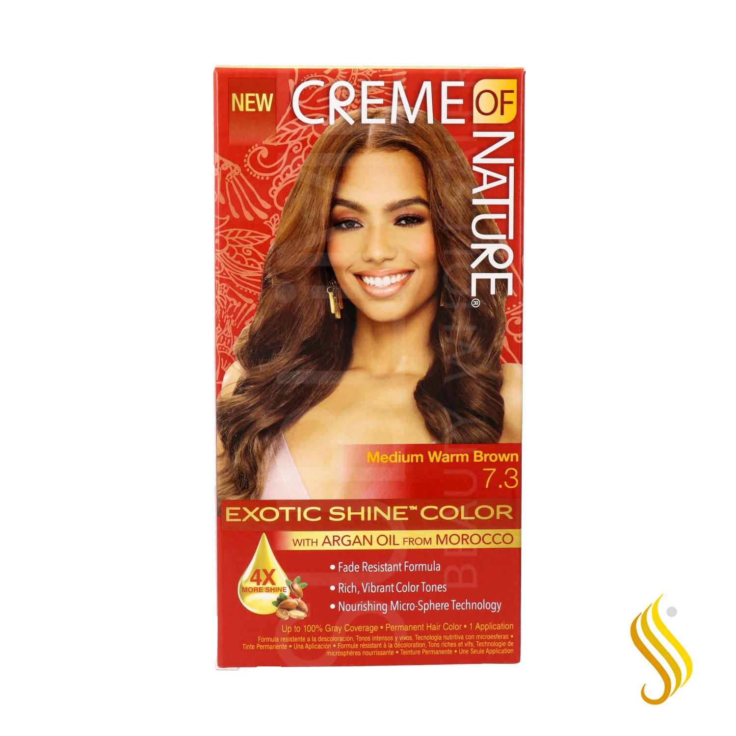 Cream Of Nature Argan Color Medium Warn Brown 7.3