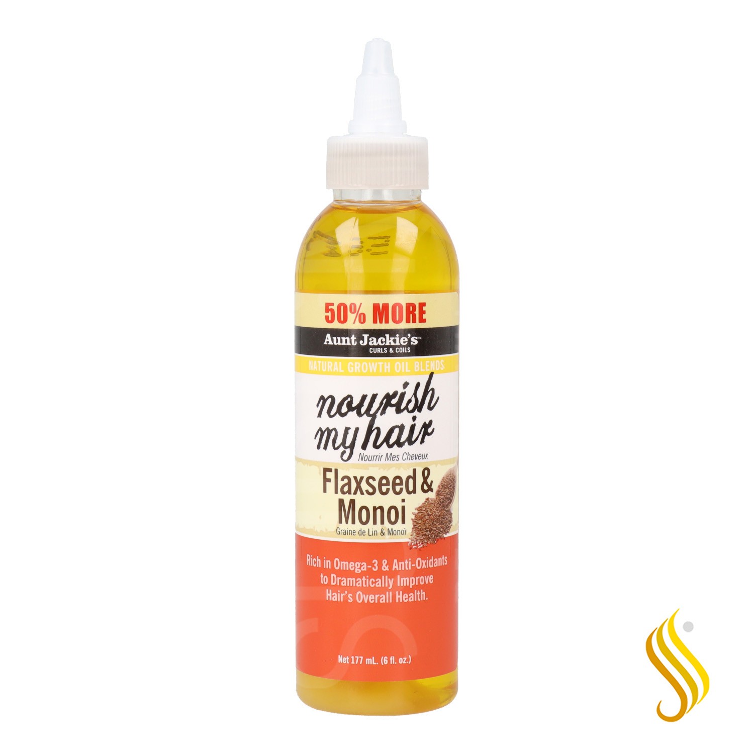 Aunt Jackies C&C Growth Oil Nourish My Hair 177Ml/6Oz (Linhaça e Monoi)