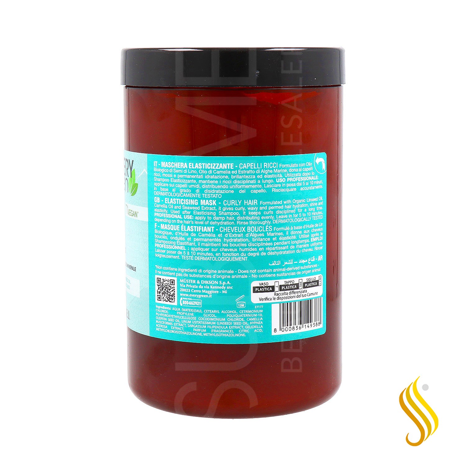 Dikson Every Green Máscara Elástica para Cabelos Cacheados 1000 ml