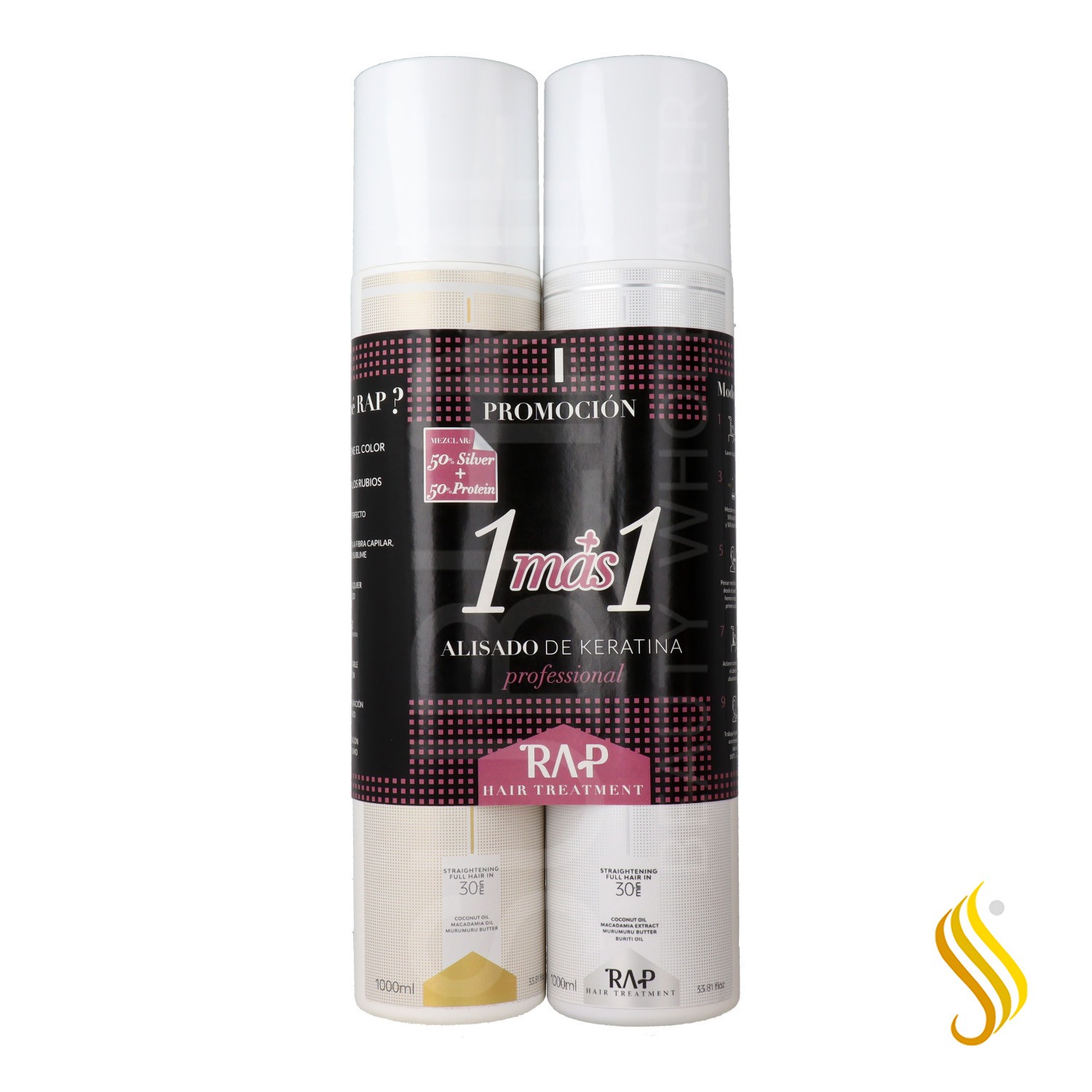 Rap Hair Treatment Unique Pack 1 Plus 1 Lissage à la Kératine 1 L + 1 L