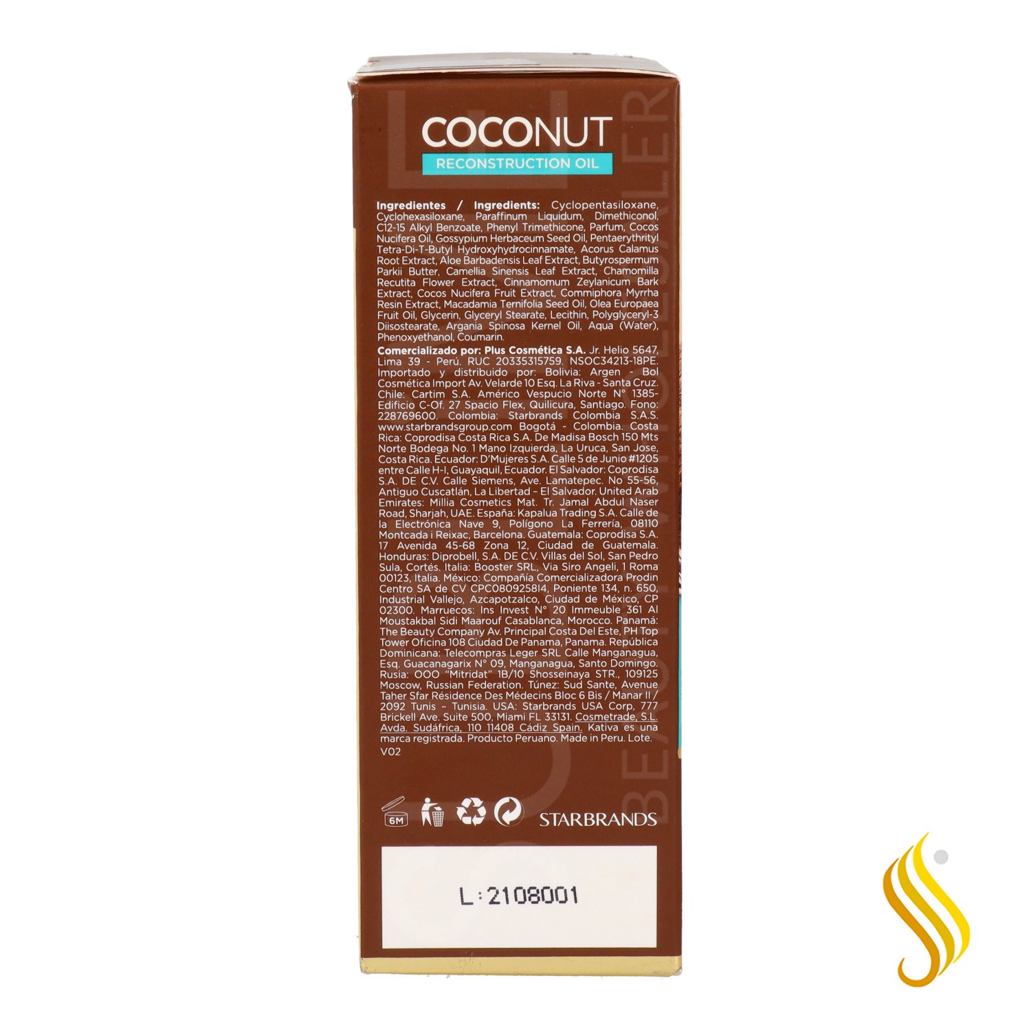 Kativa Huile Capillaire Reconstruction à la Noix de Coco 60 ml