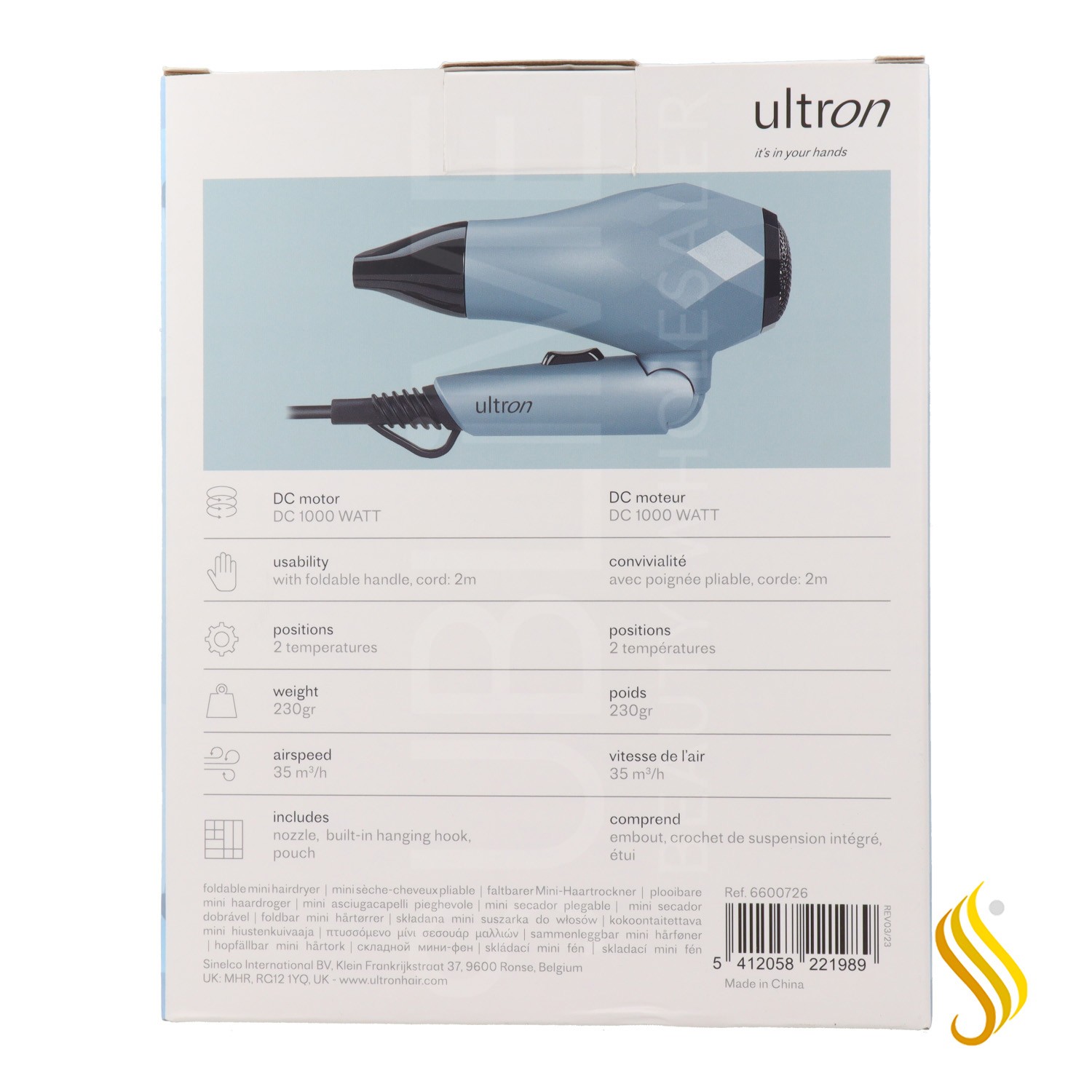 Séchoir à glace Sinelco Ultron Mini Pliant Bleu