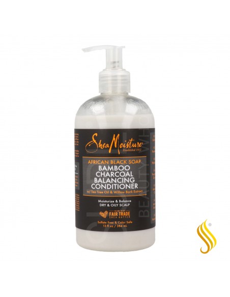 Shea Moisture African Black Soap Bamboo Charcoal Condicionador 384 ml/13Oz