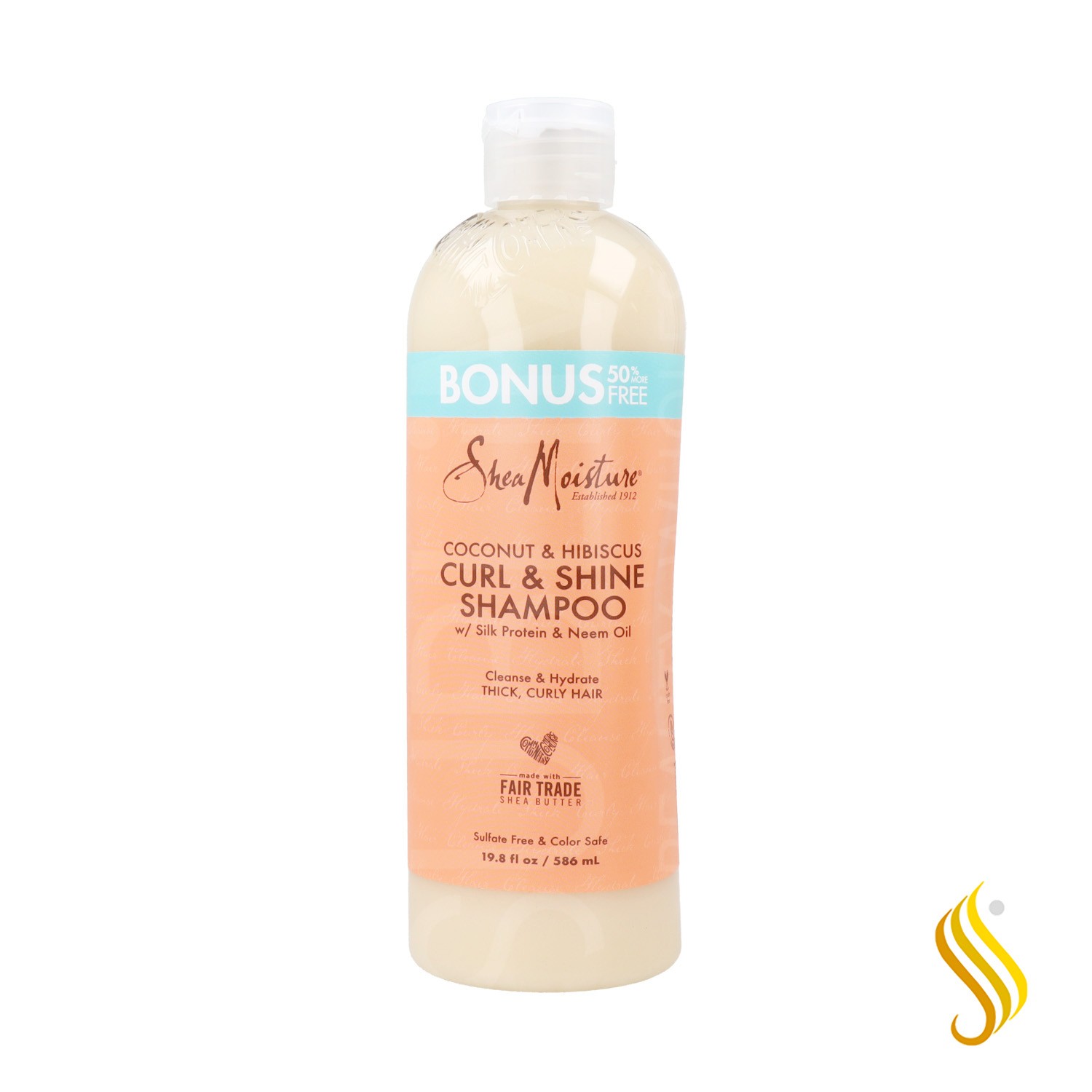 Shea Moisture Shampooing boucles et brillance à la noix de coco et à l'hibiscus 586 ml