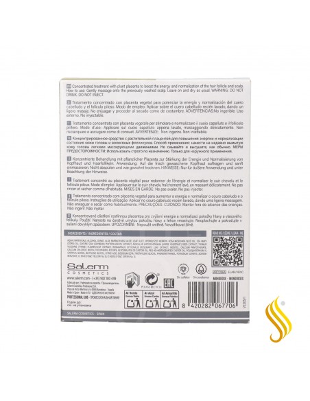 Salerm Ampollas Reestructurante Placenta Natural 4x13 ml
