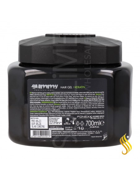 Gel capillaire gommeux à la kératine 700 ml