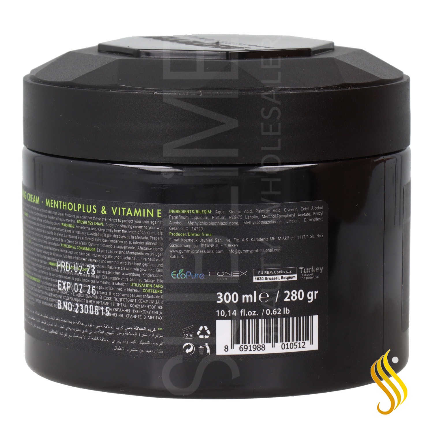 Crème de rasage gommeuse mentholée 300 ml