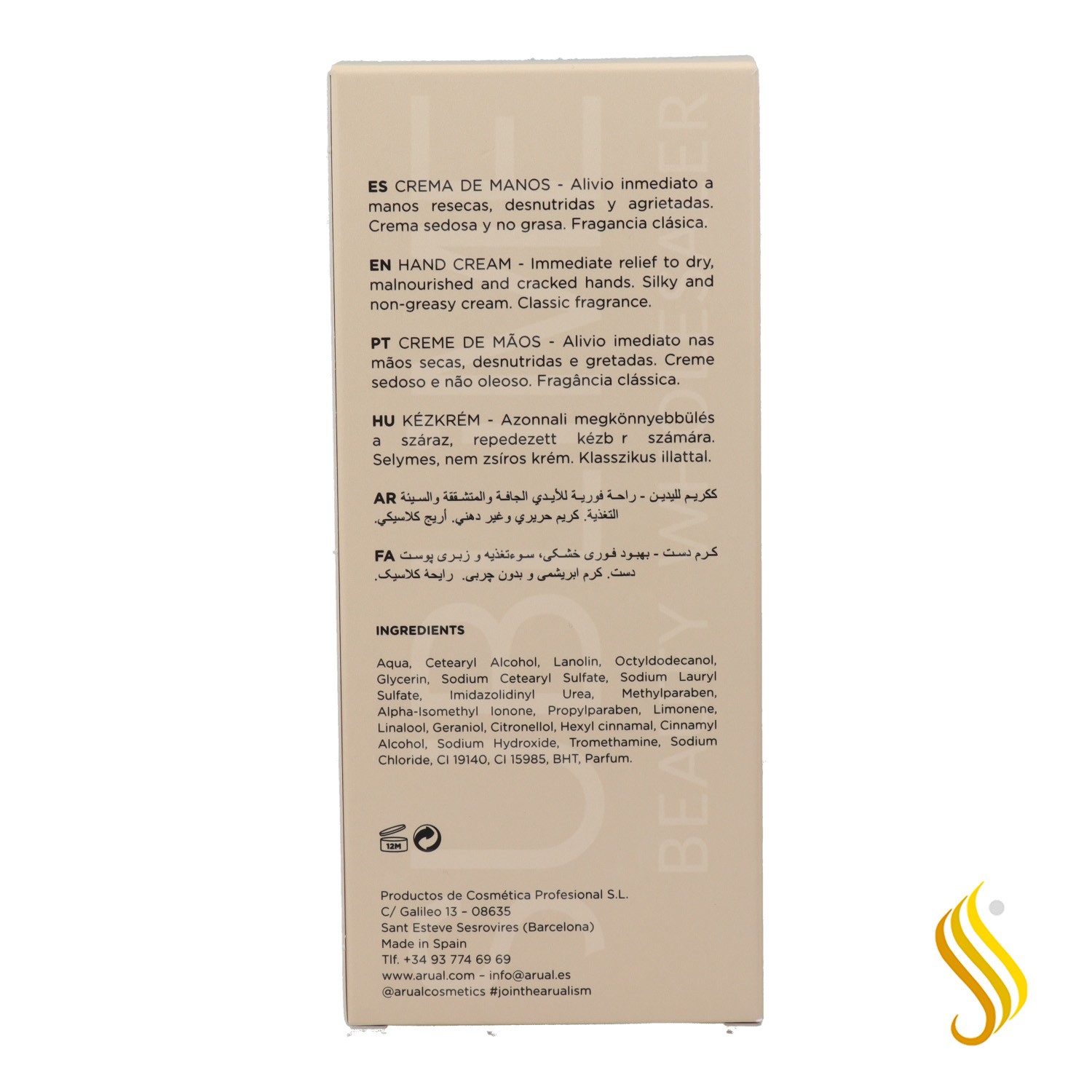Arual Crème pour les mains parfumée classique 500 ml