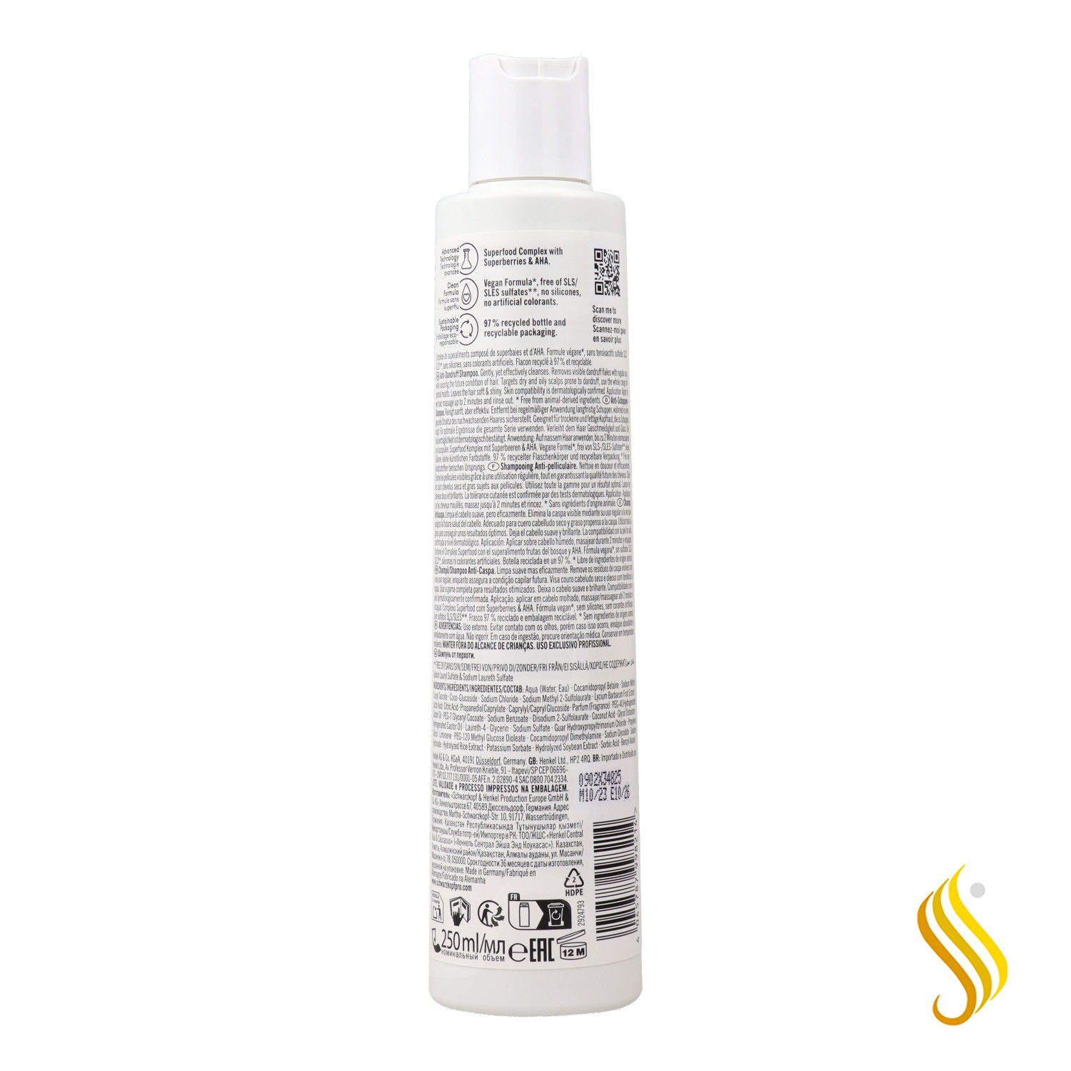 Schwarzkopf Bonacure Shampooing Antipelliculaire Cuir Chevelu 250 ml