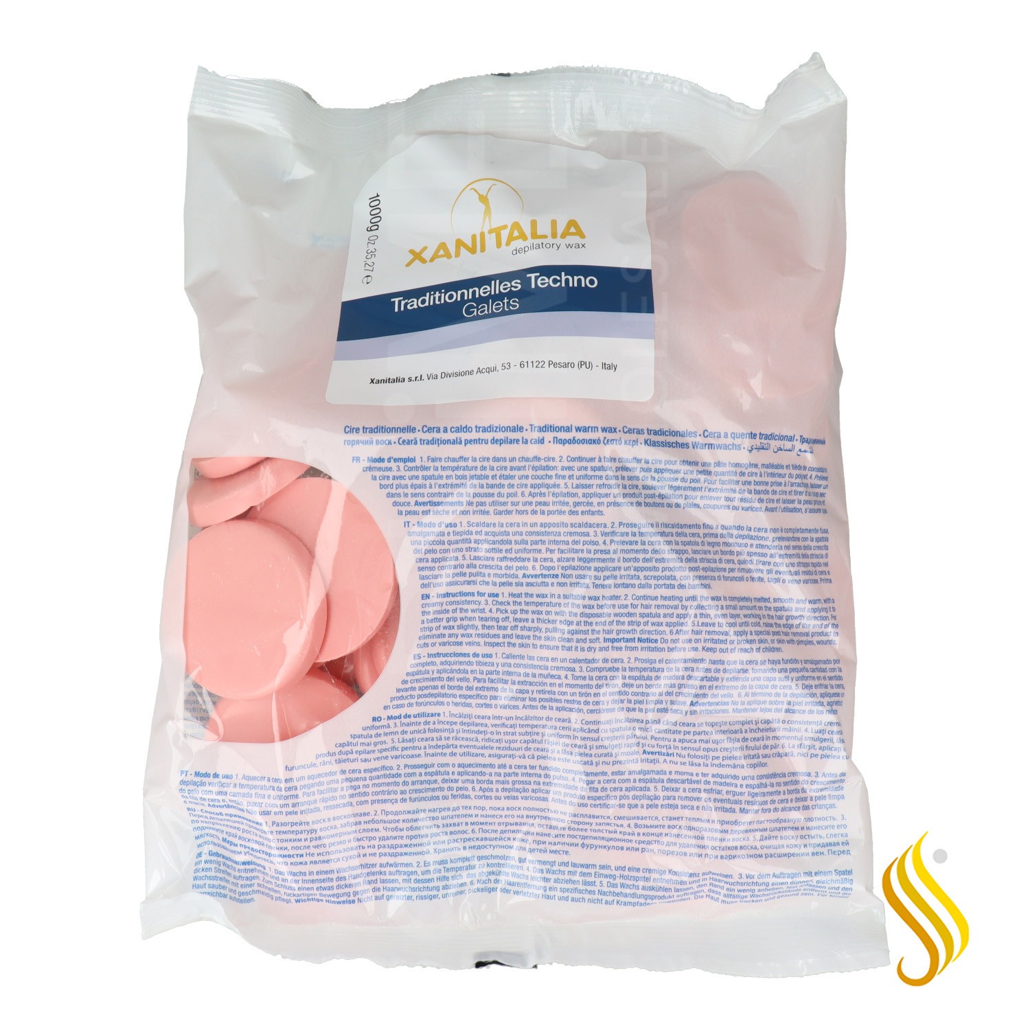 Disques de cire chaude rose Idema 1 kg.