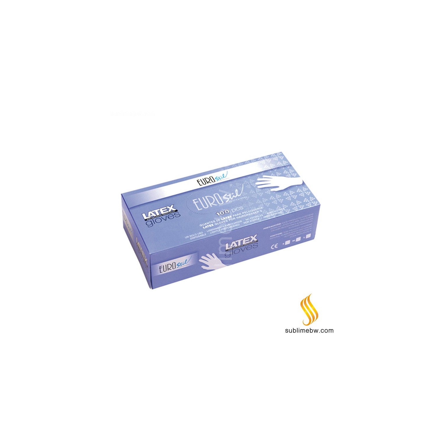 Eurostil Gants Latex 100u Blanc Moyen/m (01669)