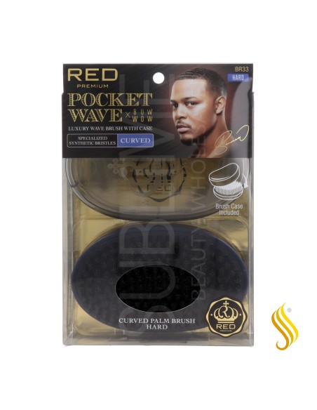 Red Kiss Pocket Wave Boar Brush Hard Cepillo
