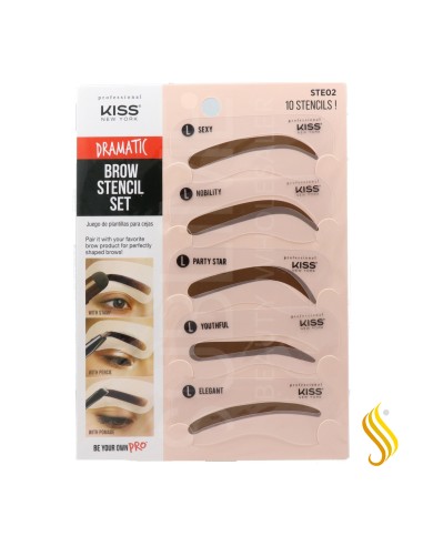 Red Kiss Knp Brow Stencil Set Dramatic Look Eyebrow Stencil Kit