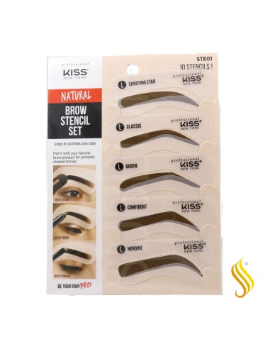 Conjunto de estêncil de sobrancelha Red Kiss Knp Kit de estêncil de sobrancelha de aparência natural