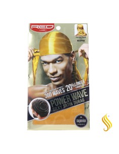 Cape à cheveux dorée Durag en satin soyeux Red Kiss