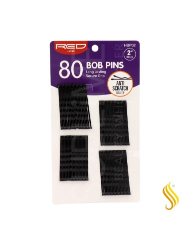 Red Kiss Bob PinS 2" 80 Piezas Color Black Pasador