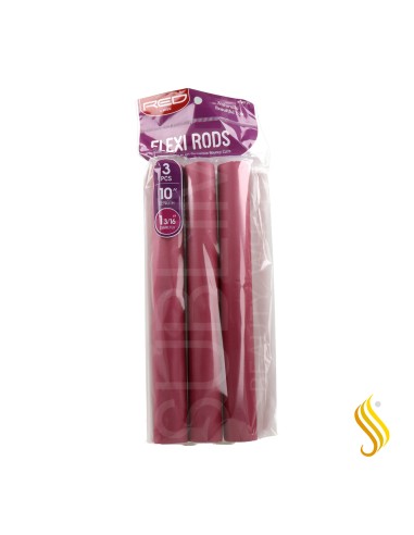 Red Kiss Flexi Rods 10" 1 3/16" 3 Piezas Pack Plum Rulos Flexibles