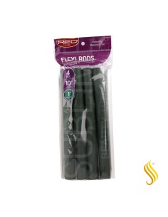 Red Kiss Flexi Rods 10" 1" 4 Piezas Pack Dark Green Rulos Flexibles