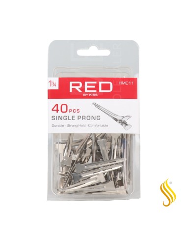 Red Kiss ingle Prong 1 3/4" 40 Piezas Clips