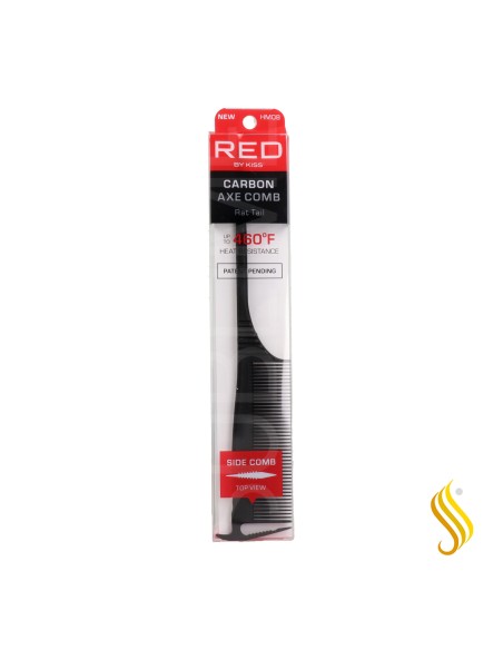Red Kiss Carbon Axe Rat Tail Comb Peine