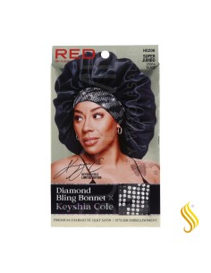 Red Kiss Diamond Bling Gorro de Cabello Color Negro-Zebra