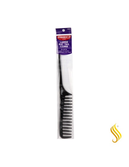 Red Kiss Large Rat Tail Comb Black Peine