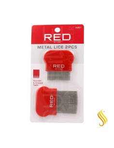 Red Kiss Metal Lice Comb 2 Piezas Peineta Aluminio