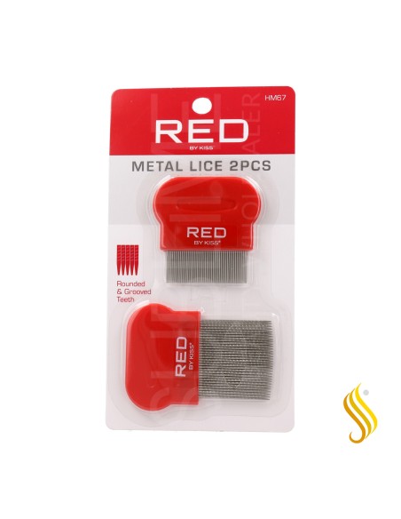 Red Kiss Metal Lice Comb 2 Piezas Peineta Aluminio