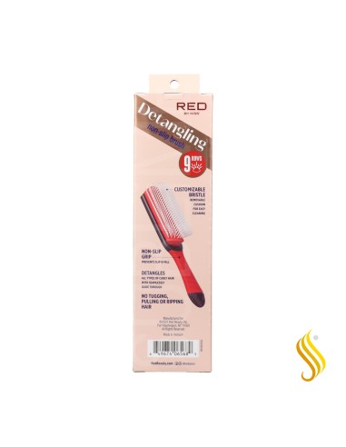 Red Kiss Non Slip Detangling Brush Color Rojo Cepillo